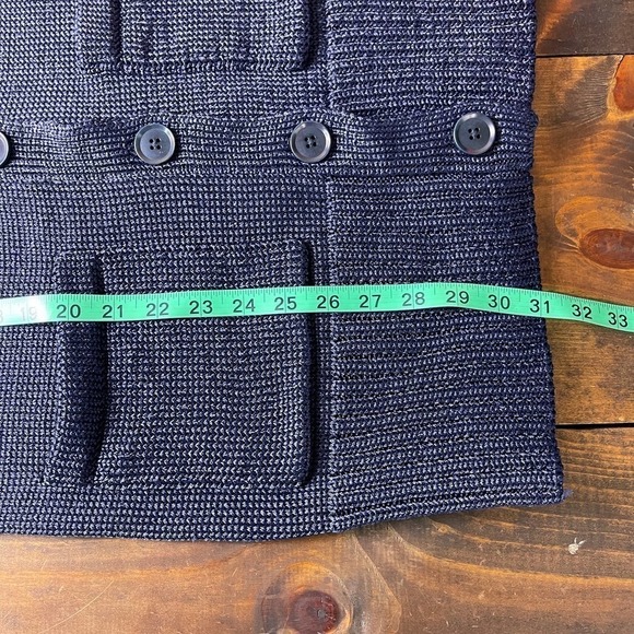 Banana Republic Metallic Navy Blue Boyfriend Cardigan Longline Women's Medium - Picture 8 of 8